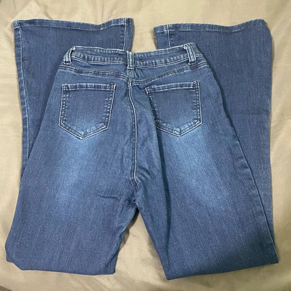 Flare High-Waisted Jeans Stretch Size Small Blue - Picture 4 of 5
